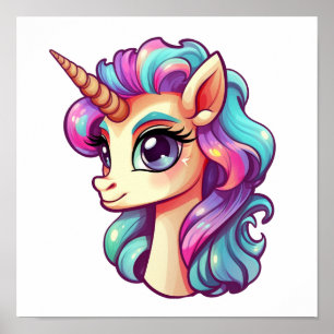 Póster ilustracion personalizado unicornio