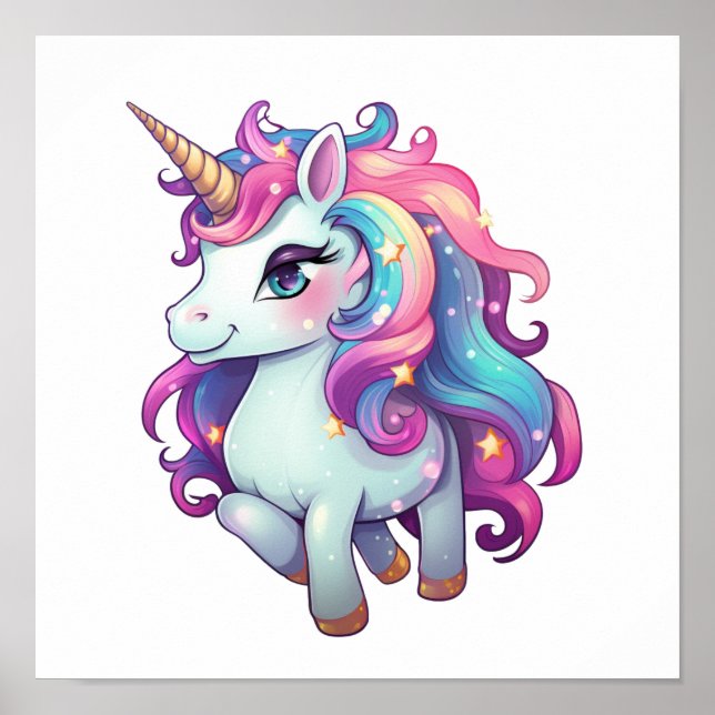 Póster ilustracion personalizado unicornio (Frente)