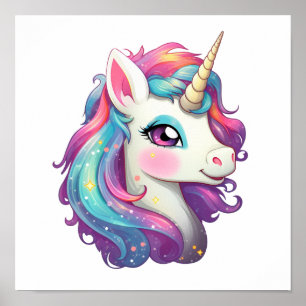 Póster ilustracion personalizado unicornio