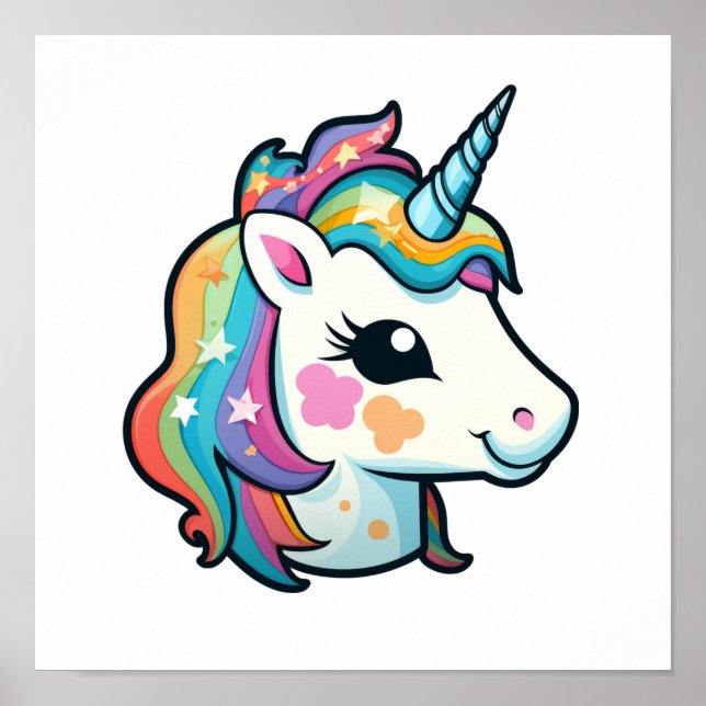 Póster ilustracion personalizado unicornio (Frente)