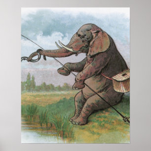 Póster Ilustracion pesquero de Elephant