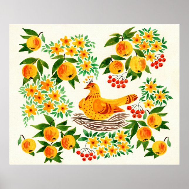 Póster ilustracion pintado a mano: Turtledove (Frente)