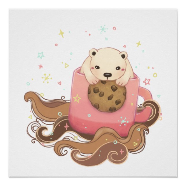 Póster Ilustracion Polar Bear & Coffee Break (Anverso)