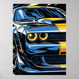 Póster Ilustración Pop Art de la parte delantera de un Mu
