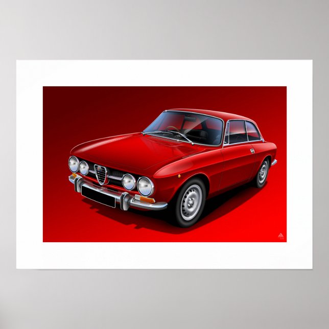 Póster Ilustracion Poster Alfa Romeo 1750 GTV (Frente)