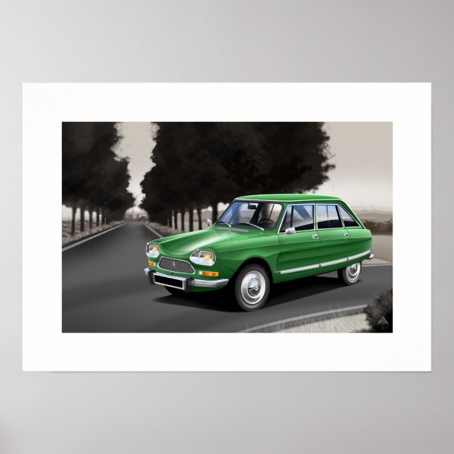 Póster Ilustracion Poster Citroen Ami 8 (Frente)