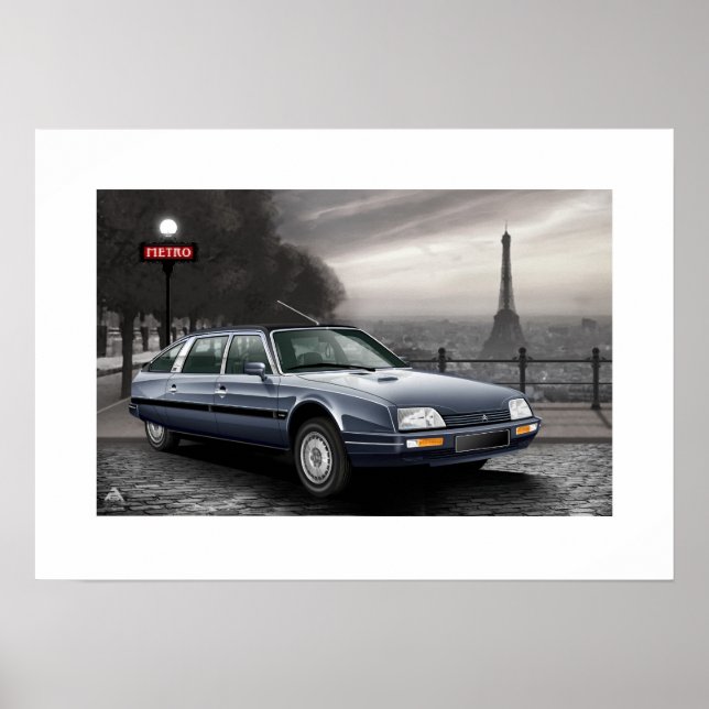 Póster Ilustracion Poster Citroen CX Prestige Turbo 2 (Frente)
