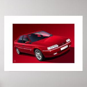Póster Ilustracion Poster de Citroen Xantia Activa