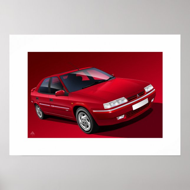 Póster Ilustracion Poster de Citroen Xantia Activa (Frente)