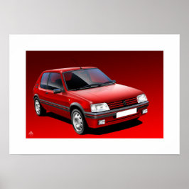 Póster Ilustracion Poster Peugeot 205 GTI