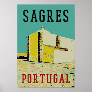 Póster Ilustracion promontorio Sagres Algarve Portugal