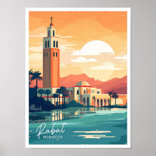 Póster Ilustracion Rabat Morocco Africa Travel Place