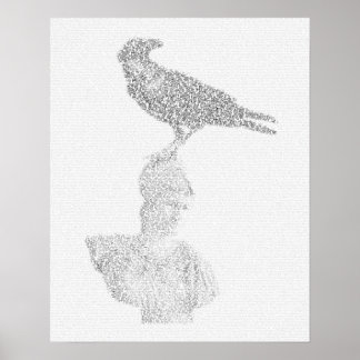 Póster Ilustracion Raven hecho de poema de 'The Raven'