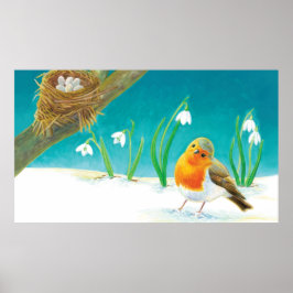 Póster Ilustracion Red Robin