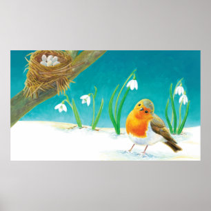 Póster Ilustracion Red Robin