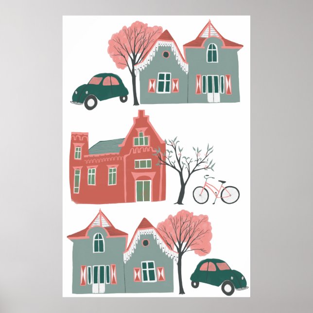 Póster Ilustracion residencial dulce (Frente)