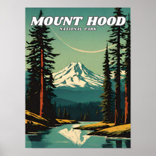 Póster Ilustracion retro Classi del Parque Nacional Mount