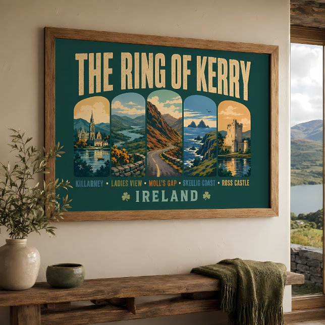 Póster Ilustración retro de los monumentos del Ring of Ke (Subido por el creador)