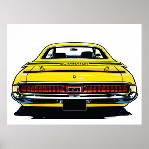 Póster Ilustración Retro Pop Art de la parte trasera de u