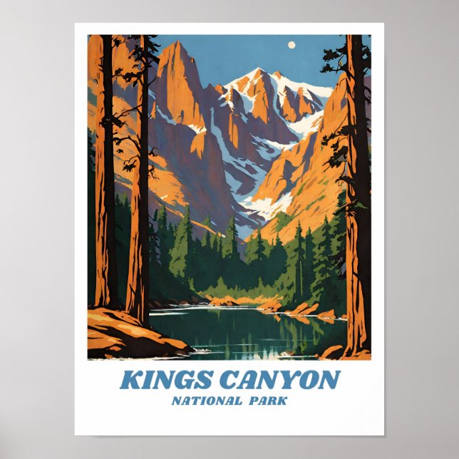 Póster Ilustracion retro Vaca del Parque Nacional del Cañ (Frente)