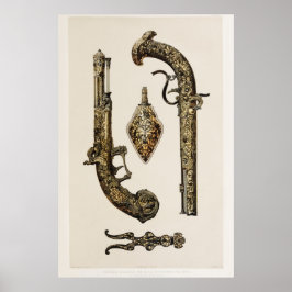 Póster Ilustracion Revolver de Vintage