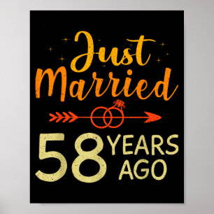 Póster Ilustración Romántica Casados Hace 58 Años