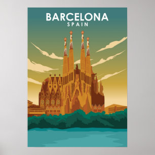 Póster Ilustracion Sagrada Familia de Barcelona
