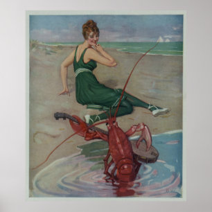 Póster Ilustracion Serenade, guitarra de bogavante de épo