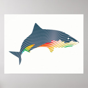 Póster Ilustracion Shark Swoosh