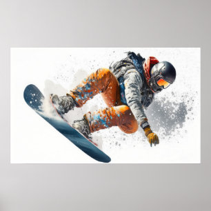 Póster Ilustracion Snowboarder