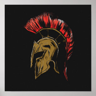 Póster Ilustracion Spartan Helmet