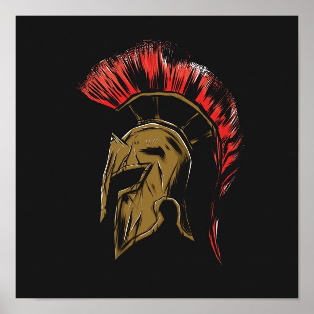 Póster Ilustracion Spartan Helmet (Frente)