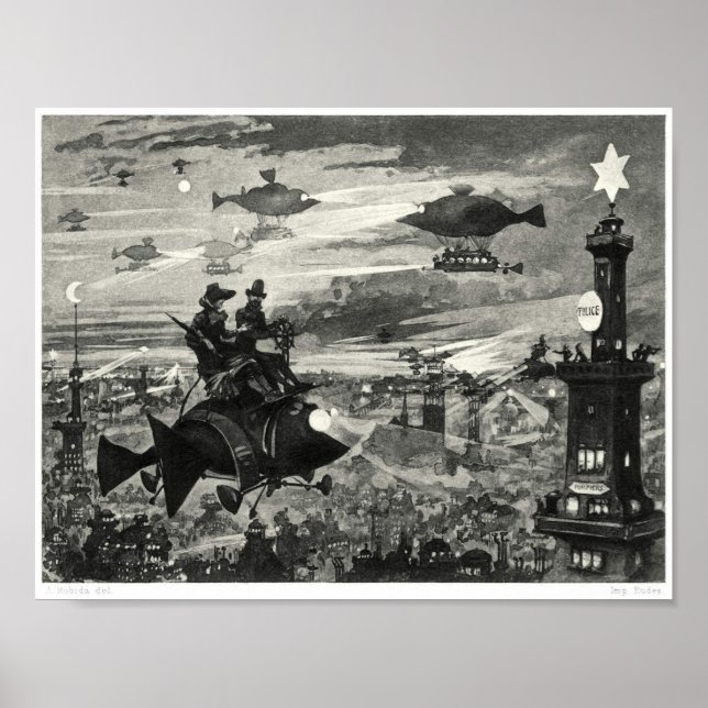 Póster Ilustracion surrealista de libros (Frente)