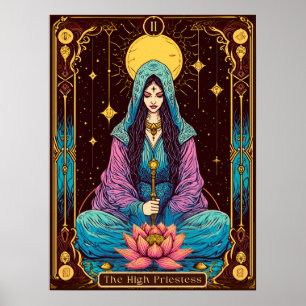 Póster Ilustracion Tarot, la alta sacerdotisa
