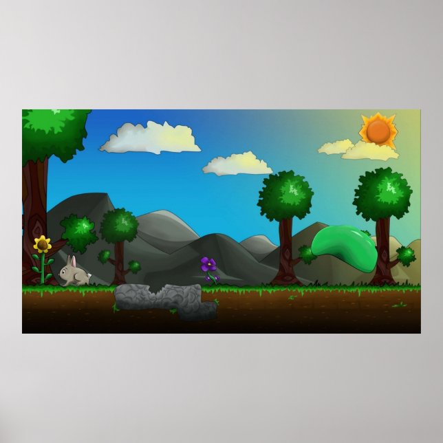 Póster Ilustracion Terraria Sunny Day (Frente)