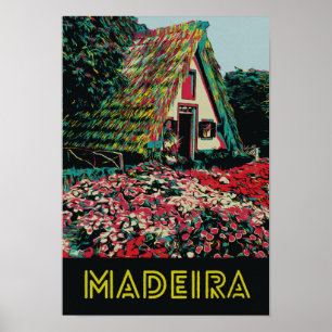 Póster Ilustracion típico de Madeira Portugal
