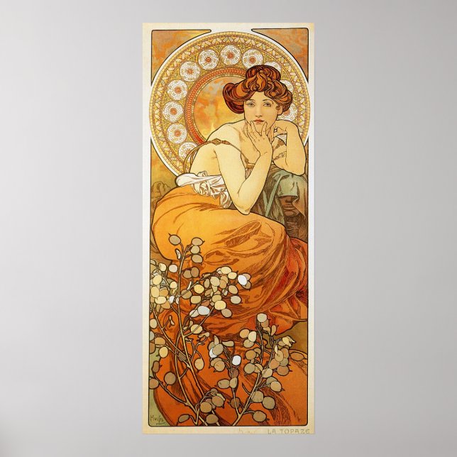Póster Ilustracion Topaz por Alphonse Mucha (Frente)