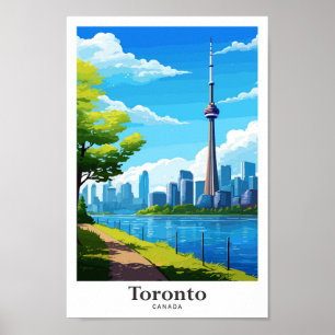 Póster Ilustracion Toronto Canada Travel Vintage