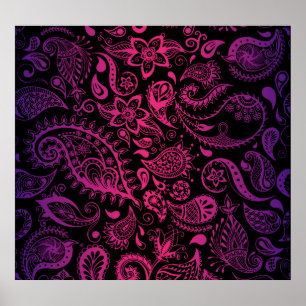 Póster Ilustracion transparente con flores detalladas de 