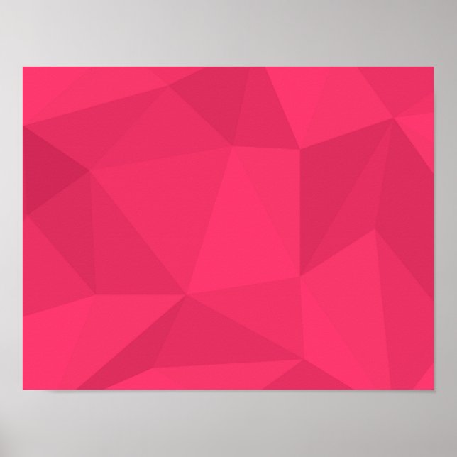 Póster Ilustracion triangular rosa, fresco, único y de mo (Frente)