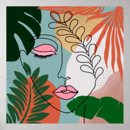 Póster Ilustracion tropical Boho Natural