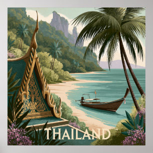 Póster Ilustración Tropical de Tailandia