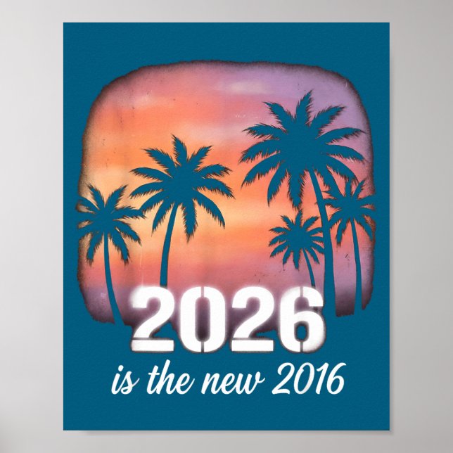 Póster Ilustración Tropical Retro Nueva 2026 2016 (Frente)