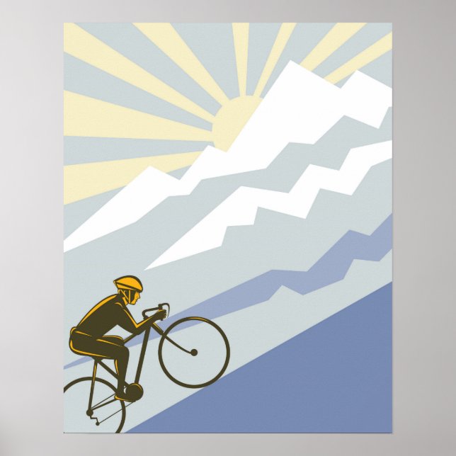 Póster Ilustracion Uphill Cyclist (Frente)