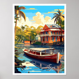 Póster Ilustracion Viajero de Tigre Argentina