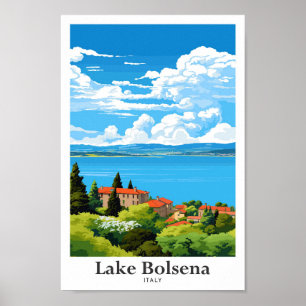 Póster Ilustracion Viajero del Lago Bolsena Italia