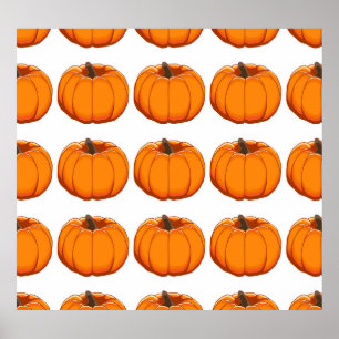 Póster Ilustracion vibrante de calabaza amarilla.
