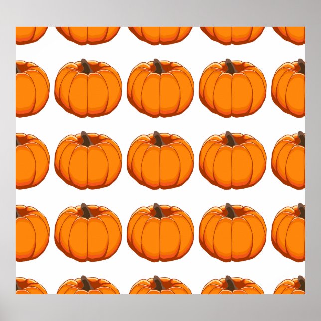 Póster Ilustracion vibrante de calabaza amarilla. (Frente)