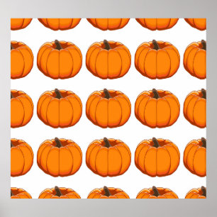 Póster Ilustracion vibrante de calabaza amarilla.