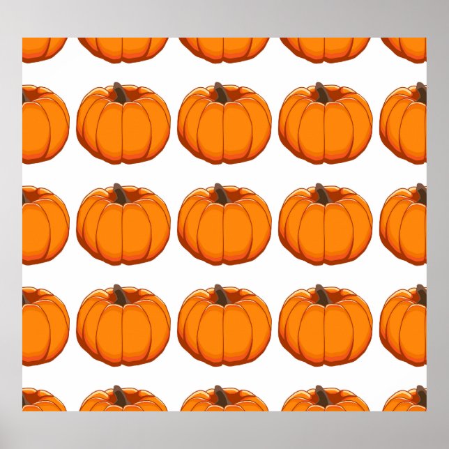 Póster Ilustracion vibrante de calabaza amarilla. (Frente)